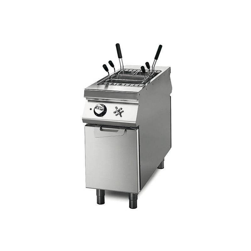 Cuiseur à pâtes électrique sur coffre avec portes, 1 bac GN 1/1 - 40 litres Cuiseur à pâtes électrique sur coffre avec portes, 1 bac GN 1/1 - 40 litres