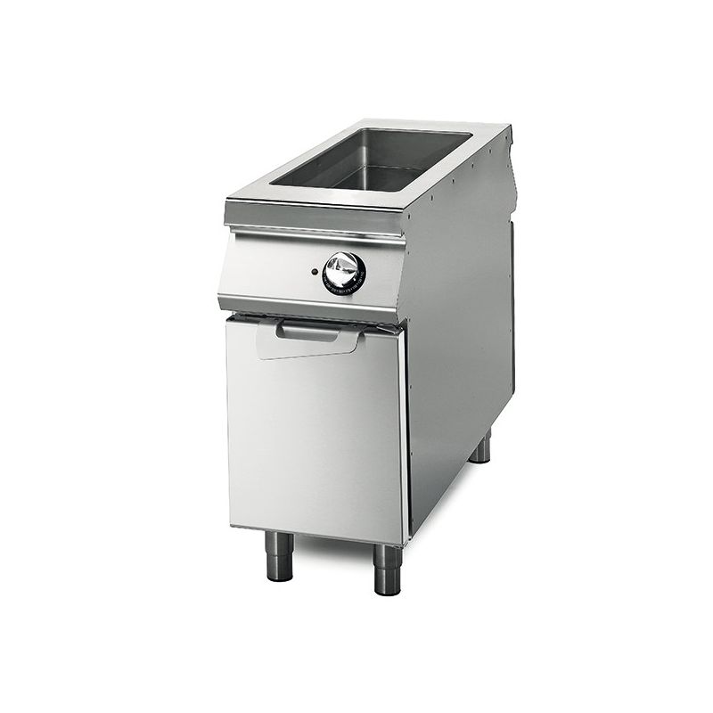 Bain-marie électrique professionnel sur coffre avec portes et 1 bac gn 1/1+1/3