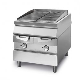 Grillade gaz sur coffre avec tiroirs à eau et cuisson en fonte pour viande et poisson