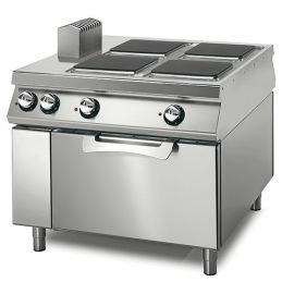 Cuisinière électrique professionnelle sur four électrique statique avec 4 plaques 300x300 mm