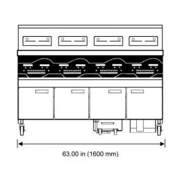 Friteuse gaz haut rendement 4 x 14 l