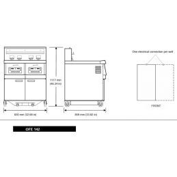 Friteuse électrique haut rendement 2 cuves sans filtration - 2 x 26 l - 28 kw
