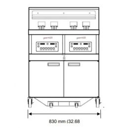 Friteuse électrique haut rendement 2 cuves sans filtration - 2 x 26 l - 28 kw