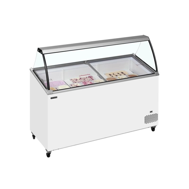 Congélateur de crème glacée avec couvercle de service incliné Congélateur de crème glacée avec couvercle de service incliné