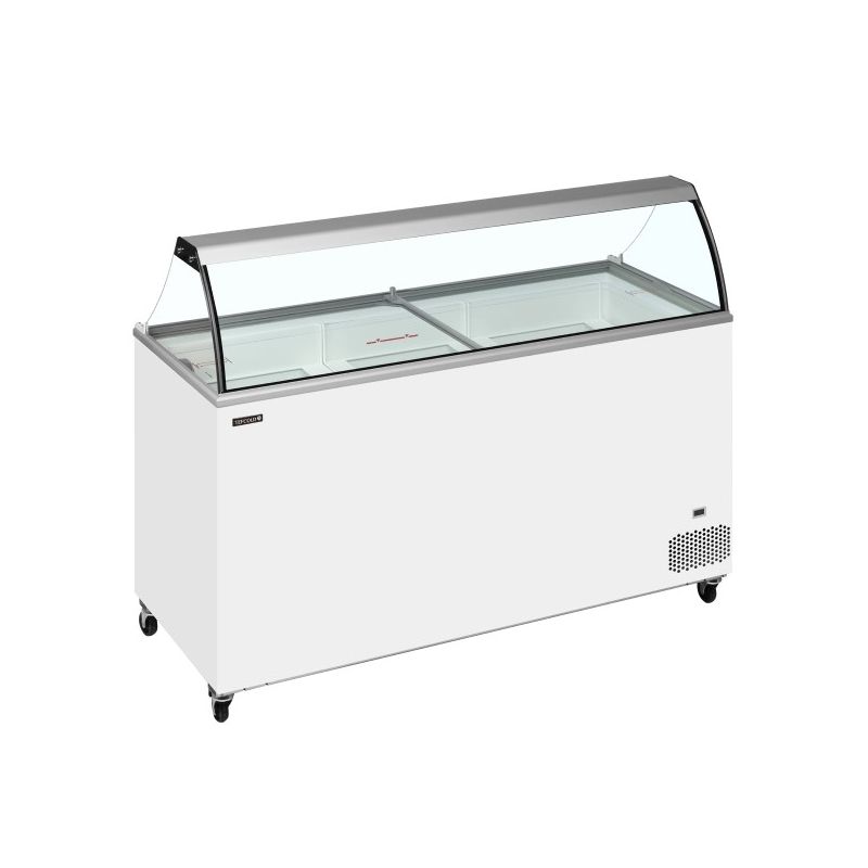 Congélateur de crème glacée avec couvercle de service incliné Congélateur de crème glacée avec couvercle de service incliné