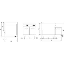 Sauteuse multifonction sur coffre 2 portes, capacité 26 litres