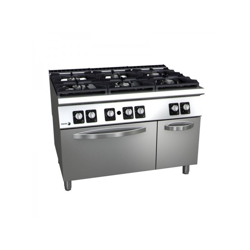 Fourneau professionnel 6 feux gaz avec four C-G961 FAGOR Fourneau professionnel 6 feux gaz avec four C-G961 FAGOR