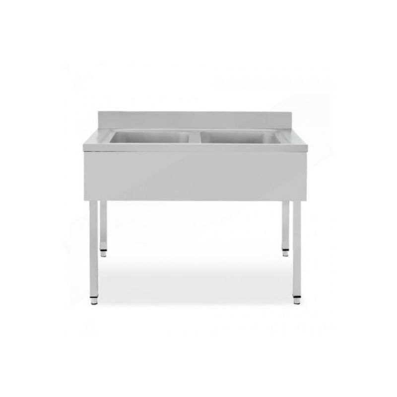 Plonge INOX avec 2 éviers - SÉRIE 600 - LONG. 1200 mm (MAK2/0) Plonge INOX avec 2 éviers - SÉRIE 600 - LONG. 1200 mm (MAK2/0)