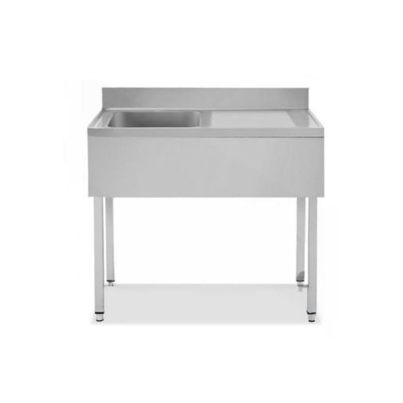 Plonge inox avec évier à gauche - série 600 - long. 1200 mm Plonge inox avec évier à gauche - série 600 - long. 1200 mm