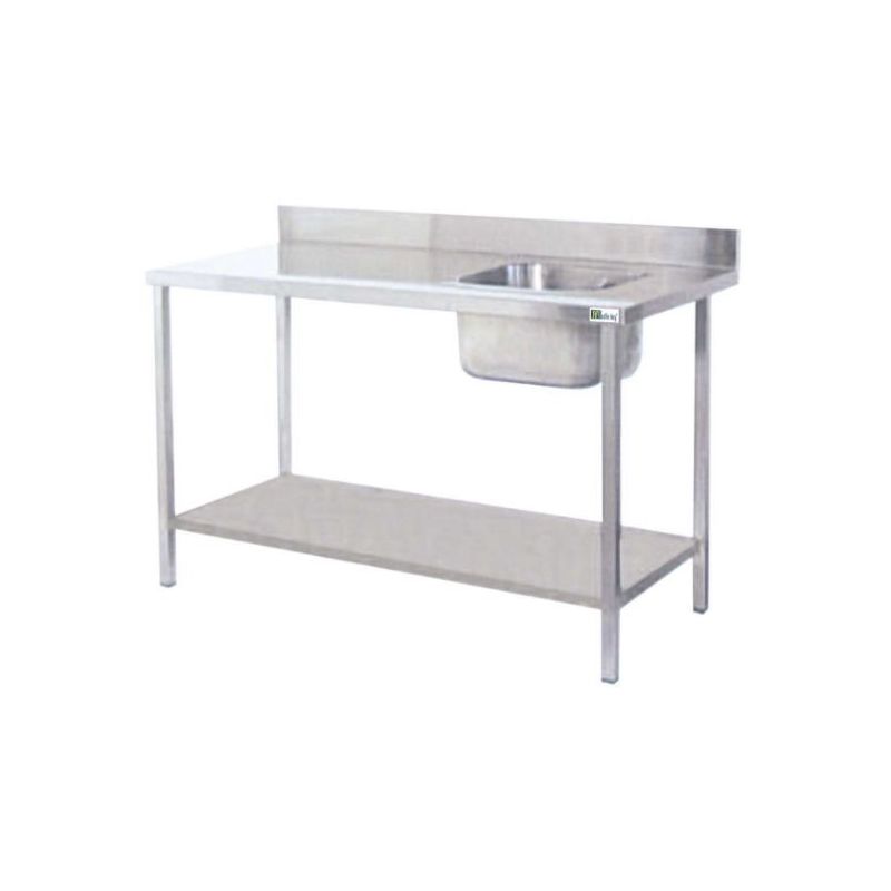 Table de chef avec évier à droite - long. 1600 mm (STCD167A) Table de chef avec évier à droite - long. 1600 mm (STCD167A)