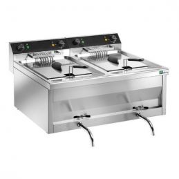 Friteuse de table électrique avec vidange - 2 x 9 litres (FR996)