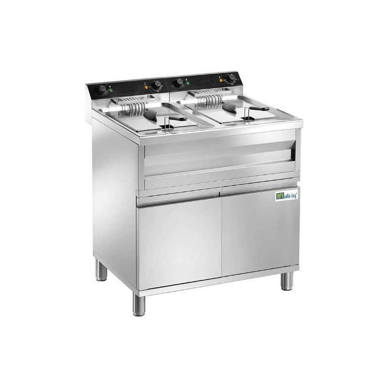 Friteuse sur coffre électrique avec vidange - 2 x 9 L (FR996CT) Friteuse sur coffre électrique avec vidange - 2 x 9 L (FR996CT)