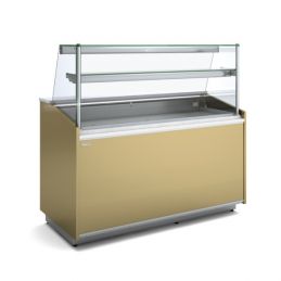 Vitrine droite pâtisserie positive -1/+5 °c avec fond plat et 1 étagère - 1035x1000x1290 mm - Docriluc