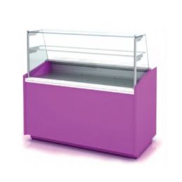 Vitrine droite pâtisserie positive -1/+5 °c avec fond plat et 1 étagère - 1035x1000x1290 mm - Docriluc