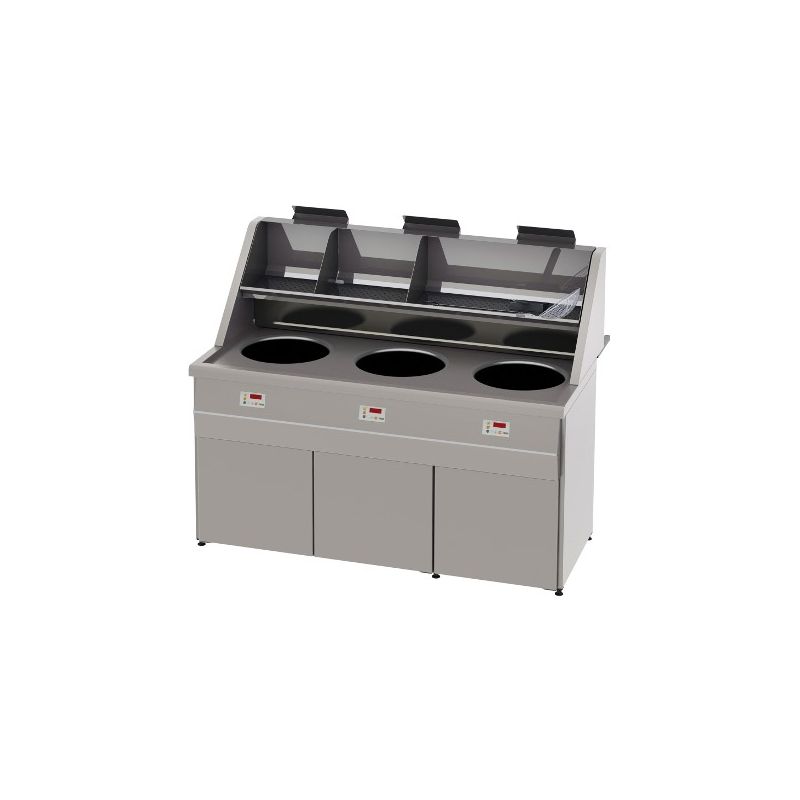 FRITEUSE GAZ - TYPE SANTANA - 3 CUVES RONDES