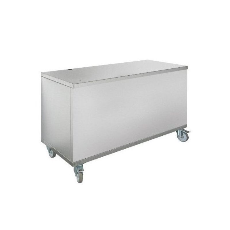 Soubassement à roulettes pour vitrine