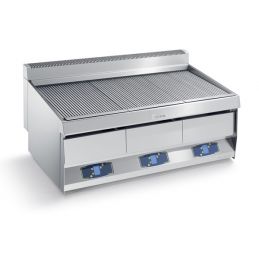 Grill électrique professionnel numérique - 3 zones de cuisson - triphasé