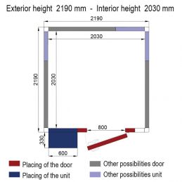 Chambre ISO 80 avec groupe, dim.int. 2030 x 2030 x h2030mm (8,37m³)
