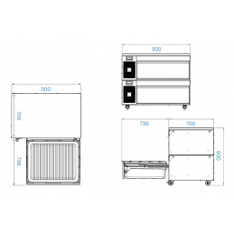 ADANDE - Réfrigérateur Deux Tiroirs, deux étages
