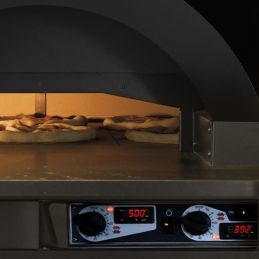 Four statique à cupole, sole fixe, 6 pizzas (Ø 33) avec support sur roues - BLACK
