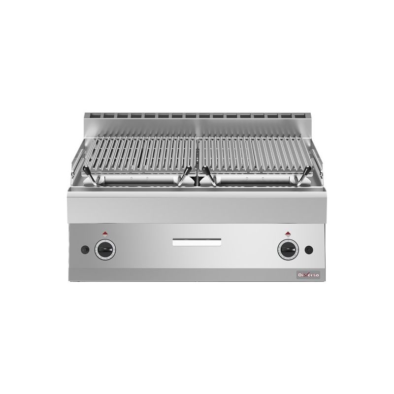 Grill pierre de lave, 1/1 module, grille en fonte "double face"
