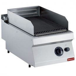 Grill pierre de lave gaz, grille en fonte 1/2 mod -TOP-