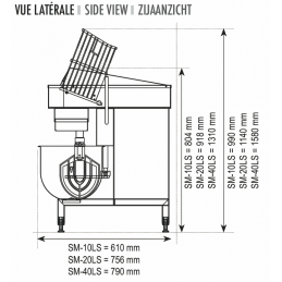Batteur-mélangeur digital inox 40L Sinmag