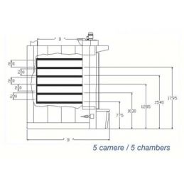 Four à sole Gaz et Fioul 5 chambres 15 bouches SK180/5, aldegheri forni