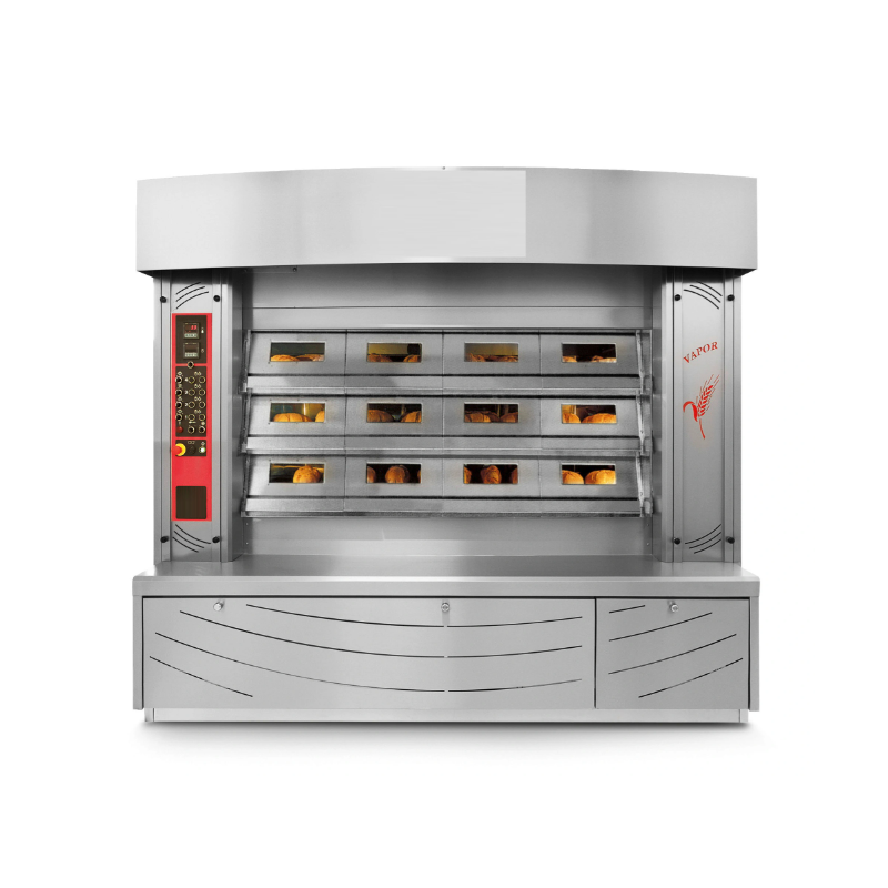 Four à sole maçonné à vapeur 4 chambres 12 bouches, continental forni