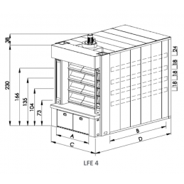 Four à sole électrique 4 étages 8 bouches L124xP165