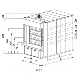 Four à sole 4 étages 8 bouches L152xP245 électrique ENERGY 76,  LOGIUDICE FORNI