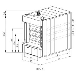 Four à sole électrique 3 étages 9 bouches de 76 - L228xP165