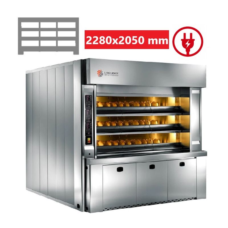 Four à sole électrique 9 bouches de 76 - L228xP205 ENERGY LOGIUDICE FORNI