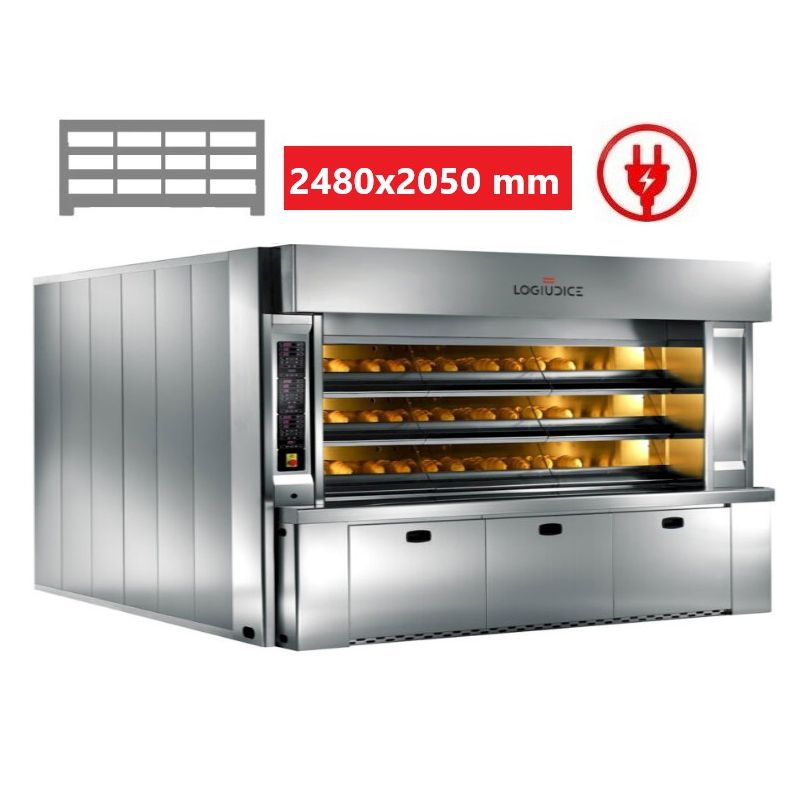 Four à sole électrique 3 étages 12 bouches de 62 - L248xP205 ENERGY 62 LOGIUDICE FORNI