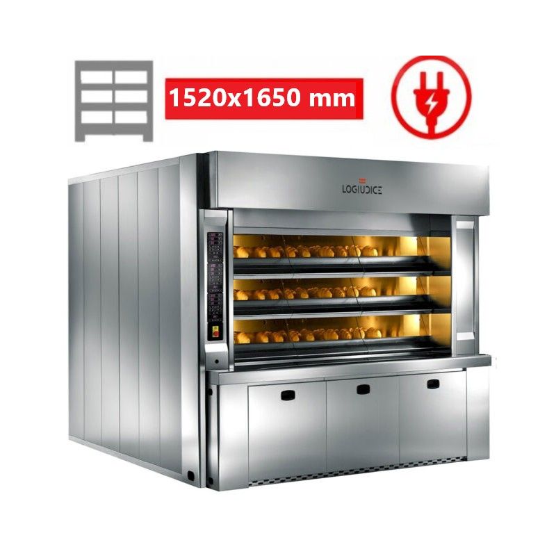 Four à sole 3 étages électrique 6 bouches ENERGY 76 L152xP165 LOGIUDICE FORNI
