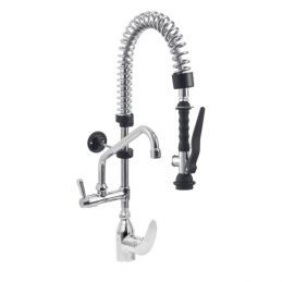 Douchette acier inox et robinet avec groupe mitigeur monocommande (Sortie MONO)