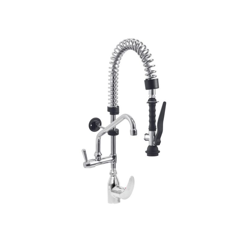 Douchette acier inox et robinet avec groupe mitigeur monocommande (Sortie MONO)