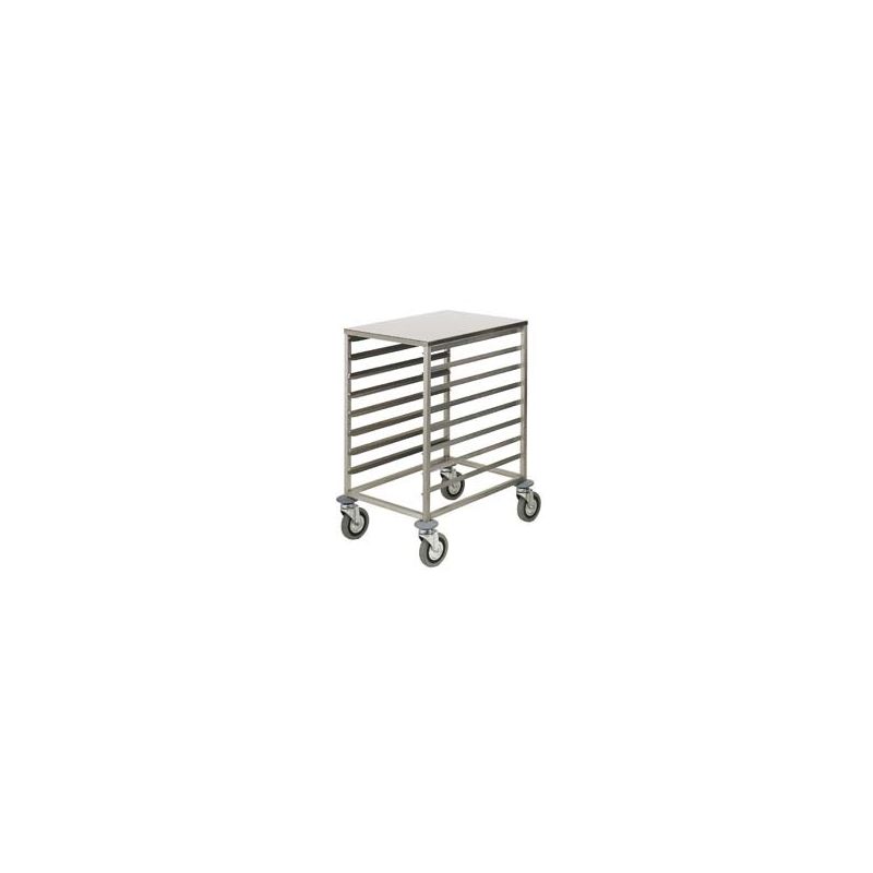 Échelle à platines inox, 8x 600x400 mm, espace 85 mm, tablette supérieure inox Échelle à platines inox, 8x 600x400 mm, espace 85 mm, tablette supérieure inox