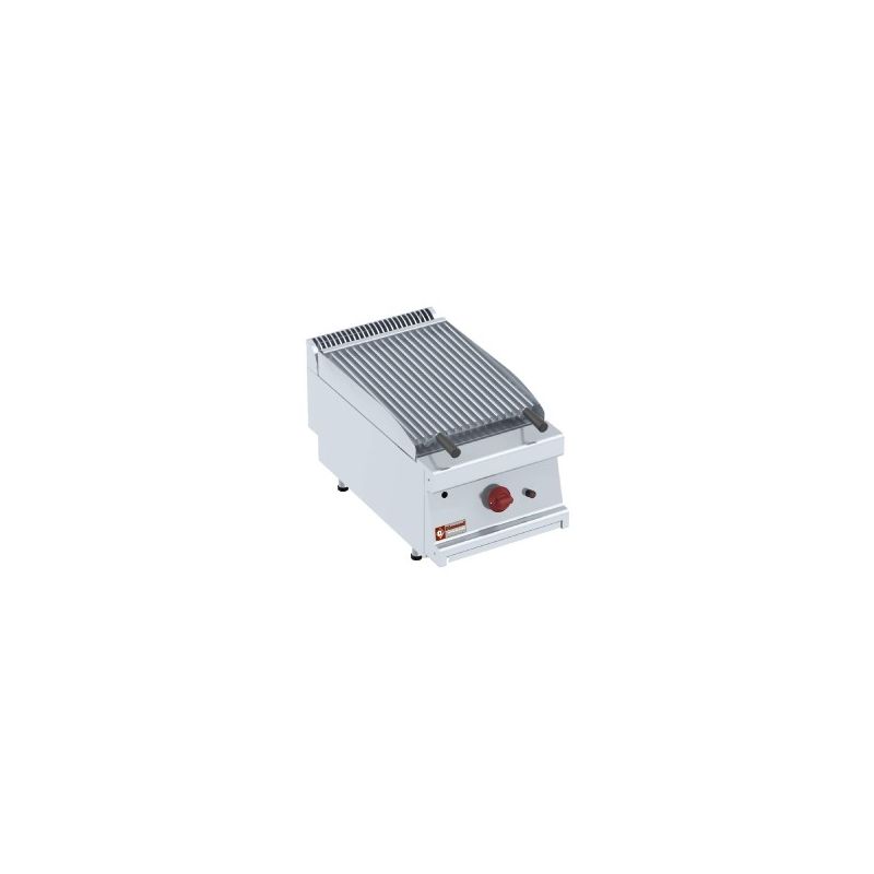 Grill pierre de lave gaz - 1/2 module, grille de cuisson en "Z"