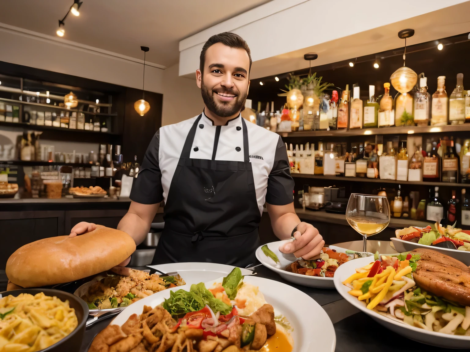 Chef montrant c'est création (AI)