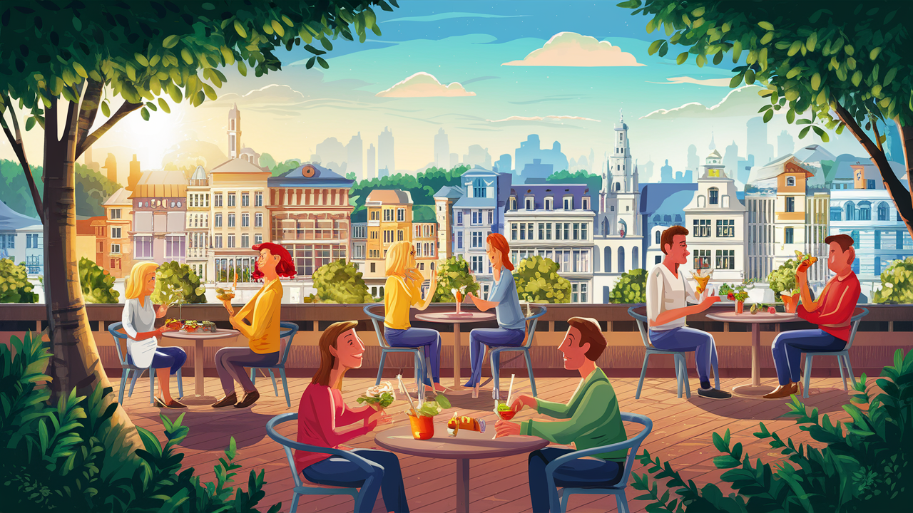 illustration d'un rooftop à Bruxelles