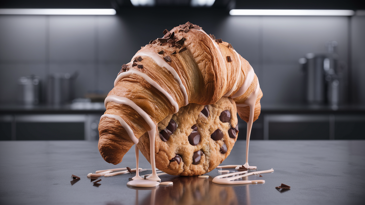 Fusion entre un croissant et un cookie dans un cuisine horeca