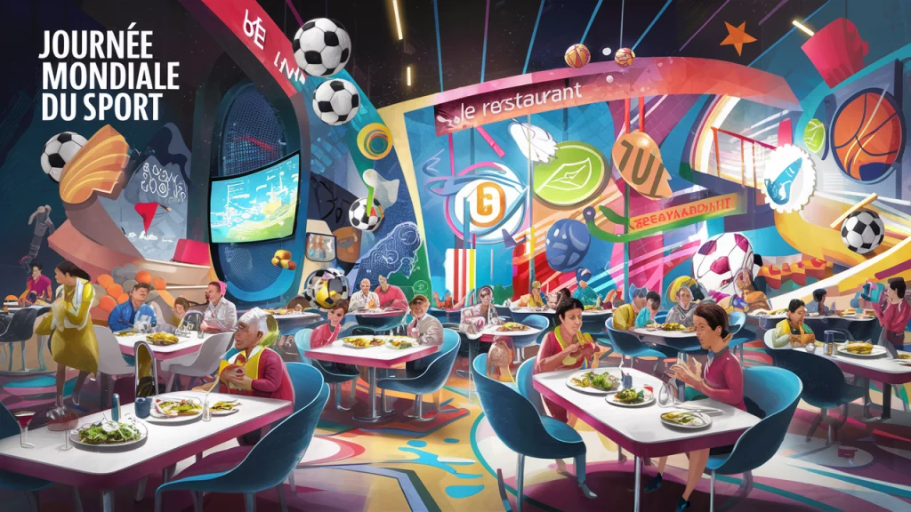 restaurant qui fête la journée mondial du sport pour le développement et la paix le 06 avril 