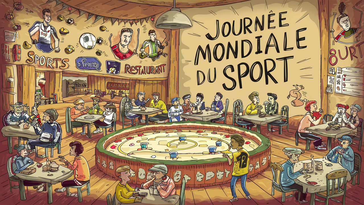 restaurant qui fête la journée mondial du sport pour le développement et la paix