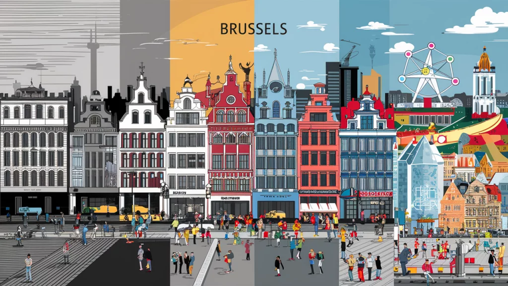 Bruxelles qui passe par plein de couleur