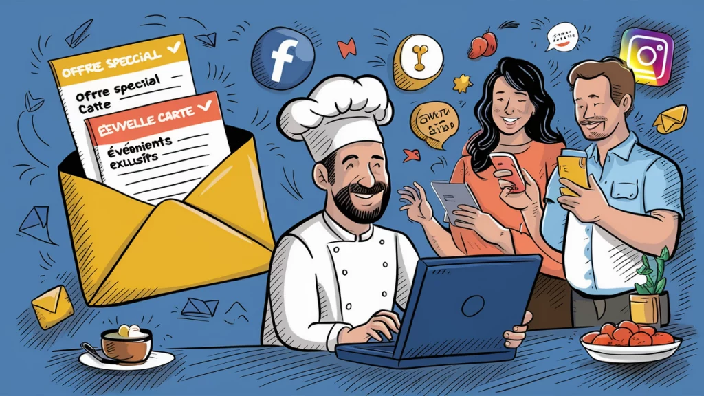 newsletters dans un restaurant horeca