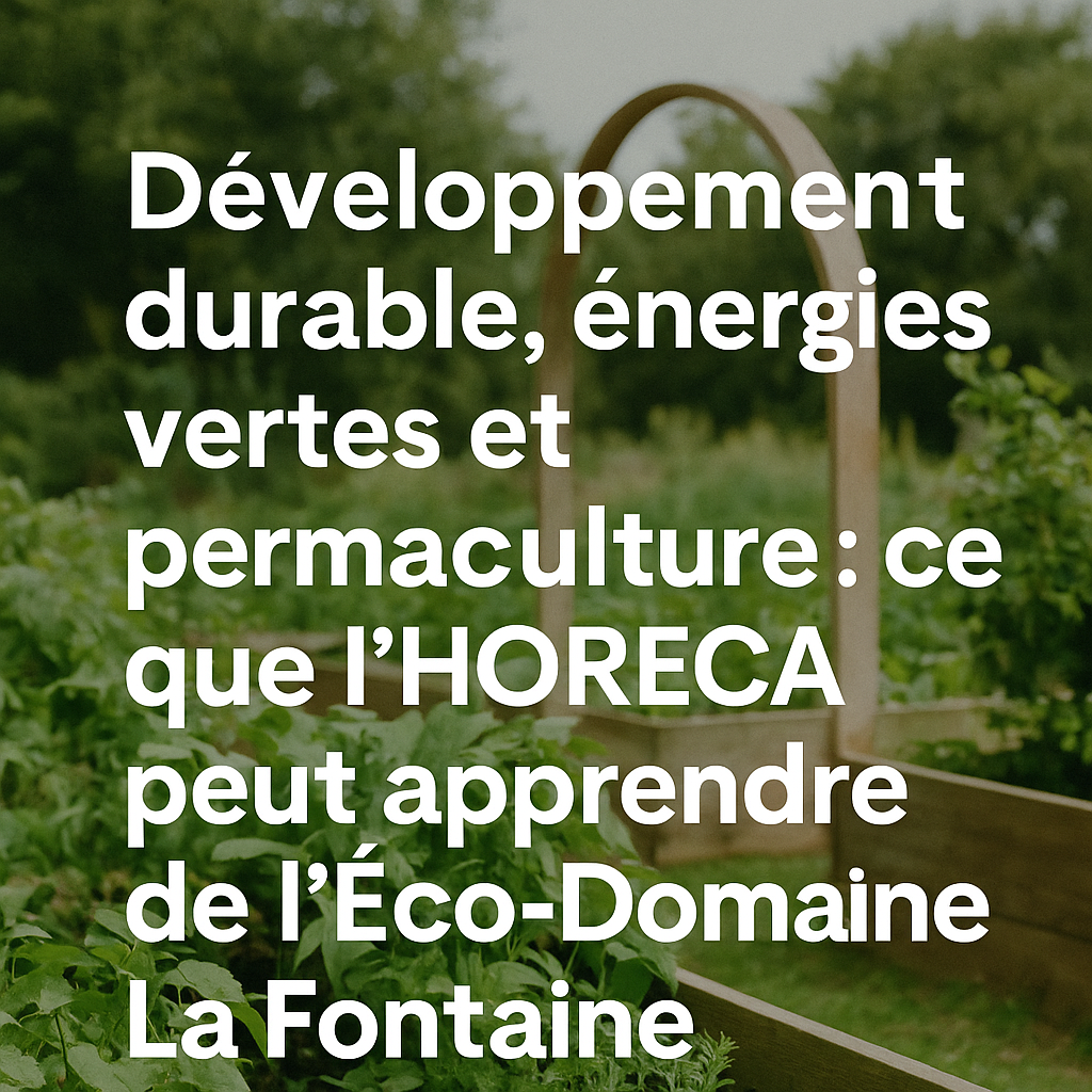 🌿 Développement durable, énergies vertes et permaculture : ce que l’HORECA peut apprendre de l’Éco-Domaine La Fontaine
