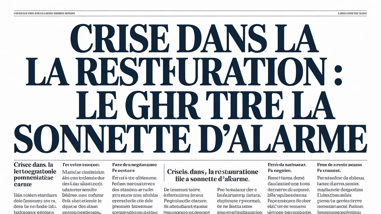 🍽️ Crise dans la restauration : le GHR tire la sonnette d’alarme