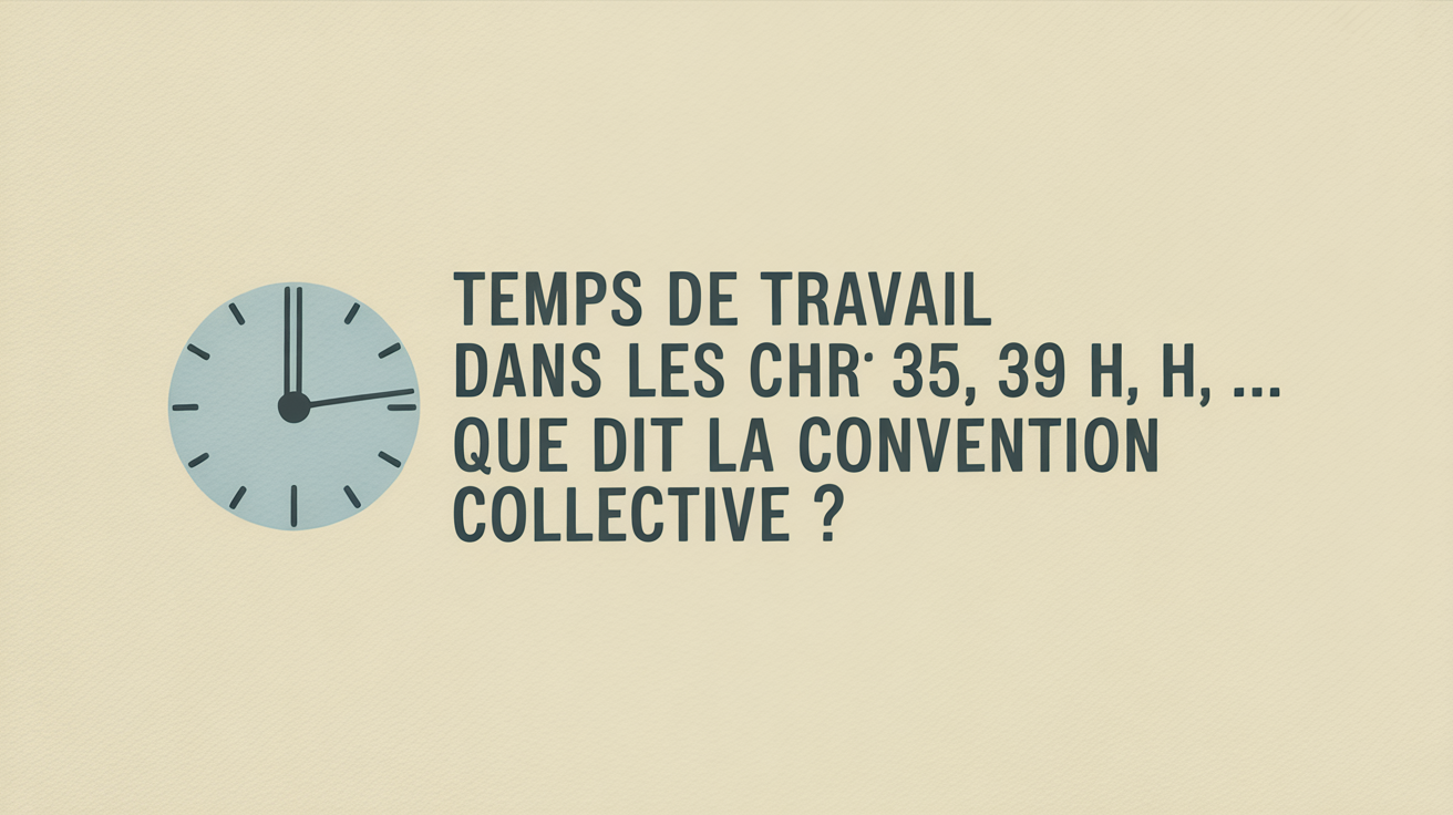 🕒 Temps de travail dans les CHR : 35 h, 39 h… que dit la convention collective ?