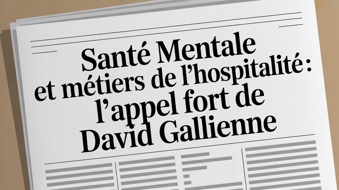 🧠 Santé mentale et métiers de l’hospitalité : l’appel fort de David Gallienne